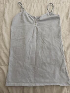 John Galt Light Blue Tiffany Henley Tank Top